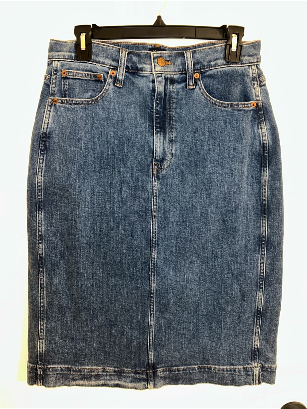 J. Crew Medium Blue Denim Midi Skirt